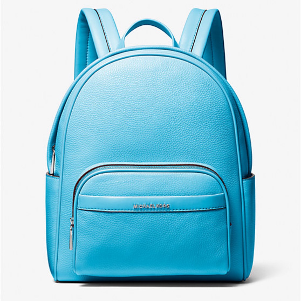 Michael Kors Bex Medium Pebbled Leather Backpack Color Santorini Blue Nwt